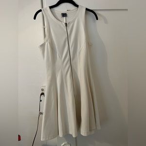 Sparkle and fade white front zipper dress